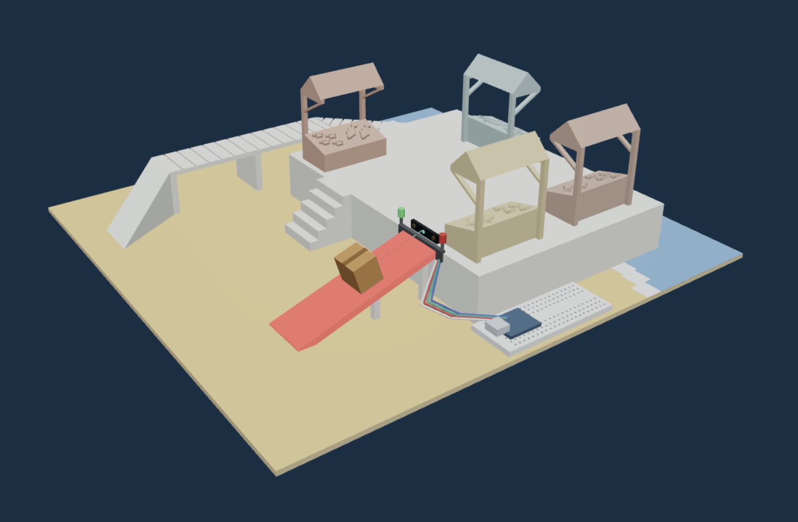 EveryWay's 3D digital twin showing a sensor and an obstruction on an accessible route
